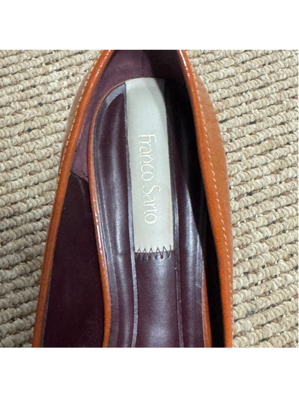 Franco Sarto RemiTwo Tone Pointed Toe Loafers Brown Cream Patent Low Heel Size 8 - Picture 5 of 10